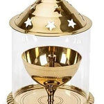 Brass Akhand Diya with Glass