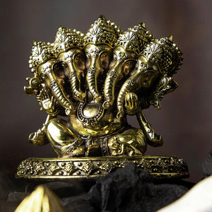 Energized - Brass Panchamukhi Ganesha Idol